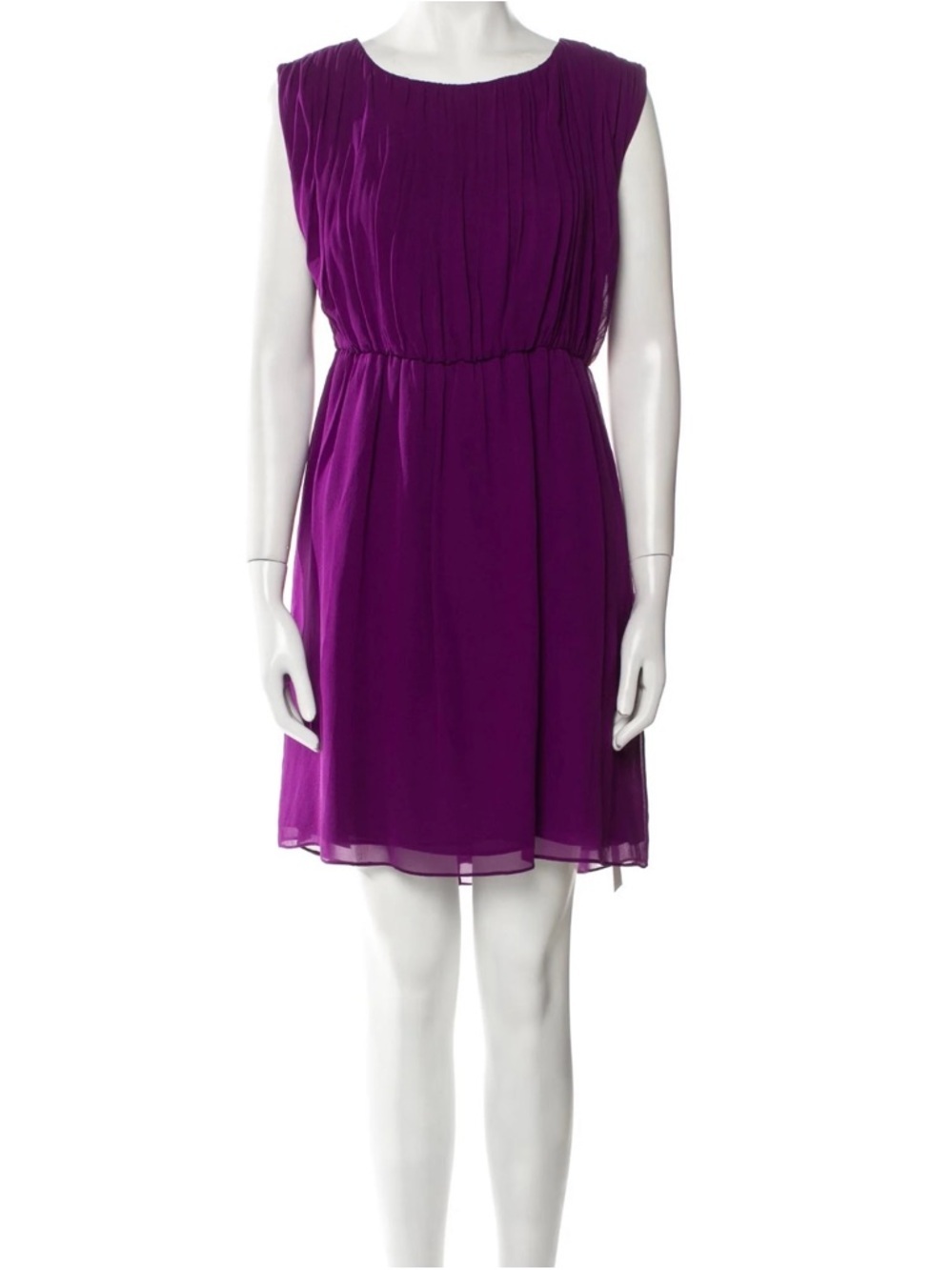 Alice + Olivia 100% Silk Purple Cap-Sleeve Mini Dress Size M - Picture 11 of 11
